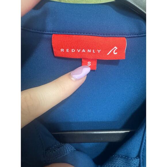 Redvanly Hubbard Quarter Zip Pullover Tuxedo Stripe Blue Red White Size Small - Picture 12 of 15